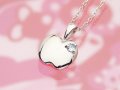 アップル（りんご）天然誕生石ペンダント/プラチナ[アクアマリン]※ネックレスチェーンは別売りです