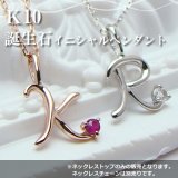 【ネックレスチェーン別売り】誕生石12ヶ月が選べるイニシャルペンダントトップ K10/ホワイトゴールド/ピンクゴールド【ペンダント】【ネックレス】【レディース】【ジュエリー】【アクセサリー】※ダイヤモンドのみ8280円（税込）