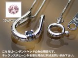 誕生石ペンダントヘッド(トップ) バテイ（馬蹄）/プラチナ[サファイアまたはピンクサファイア]※チェーンは別売りです