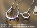 誕生石ペンダントヘッド(トップ) バテイ（馬蹄）/プラチナ[ピンクトリマリン]※チェーンは別売りです