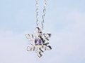 スノー（雪の結晶）天然誕生石ペンダント/プラチナ[アメジスト]※ネックレスチェーン付き