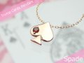 トランプスペード天然誕生石ペンダント/K10ピンクゴールド[ガーネット]※ネックレスチェーン付き