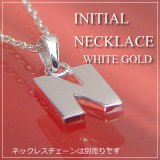 画像: miniイニシャルペンダントヘッド K10ホワイトゴールド[N]※ネックレスチェーンは別売りです。