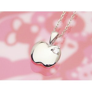 画像: アップル（りんご）天然誕生石ペンダント/プラチナ[ムーンストーン]※ネックレスチェーンは別売りです