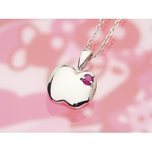 画像: アップル（りんご）天然誕生石ペンダント/プラチナ[ルビー]※ネックレスチェーンは別売りです