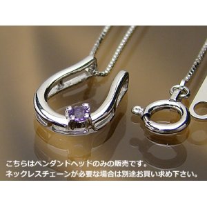 画像: 誕生石ペンダントヘッド(トップ) バテイ（馬蹄）/プラチナ[アメジスト]※チェーンは別売りです