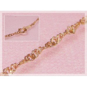 画像: スクリューチェーンブレスレット(長さ18cm：幅1.1mm)/ピンクゴールドK10