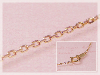 アズキネックレス(長さ40cm：幅1.0mm)/ピンクゴールドK10 - ネックレス